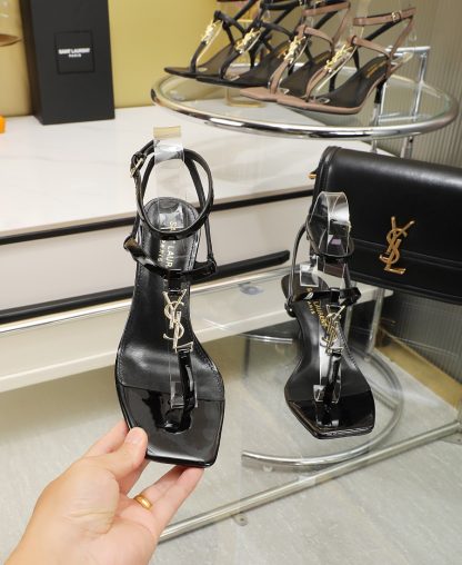 YSL black classic high-heeled sandals - Image 3