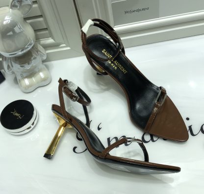 Ysl luxury metal heel sandals elegant high heels - Image 3