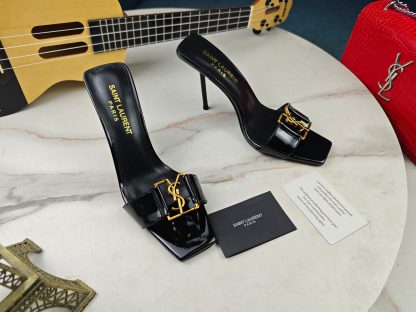 Ysl thin-heeled Ysl letter elegant high-heeled sandals - Image 3