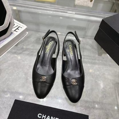 Chanel Spring and Summer New Black Comfortable Low Heel Sandals Heel Height 3.5cm - Image 3
