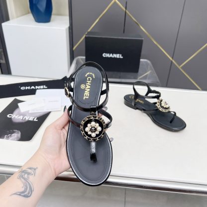 Chanel Spring-Summer Dance Shoes Collection New Black Retro Sandals - Image 3