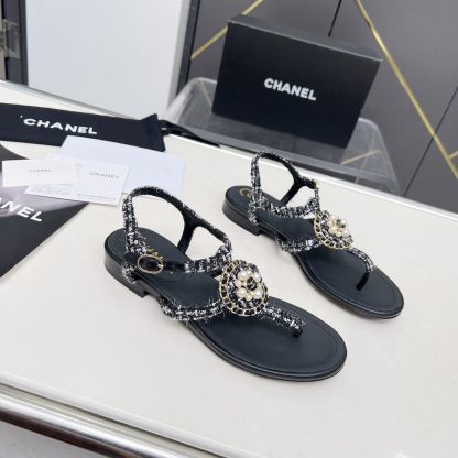 Chanel Spring and Summer Dance Shoes Series New Retro Style Black and White Sandals - Image 3