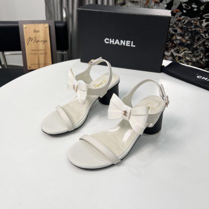 Chanel Early Spring Dance Shoes Series White Delicate Sandals Heel Height 6cm - Image 3