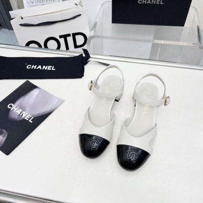 Chanel Early Spring Dance Shoes Series New European and American Style White Sandals Heel Height 3.5cm - Image 3