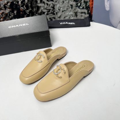 Chanel apricot early spring dance shoes series new retro feeling half slippers - Image 3
