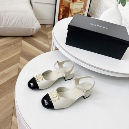 Chanel Spring and Summer Dance Shoes Series New Products White with Pearl Sandals - Image 3