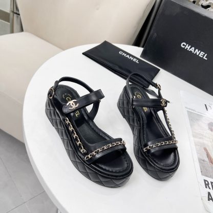 Chanel Spring and Summer Black Dance Shoes Series New European and American Catwalk Sandals - Image 3