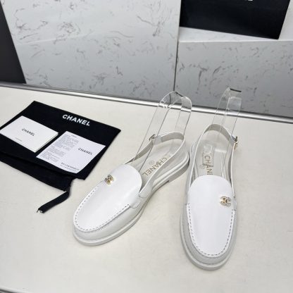 Chanel Spring and Summer Dance Shoes Series New White Round Toe Sandals Heel Height 2.5cm - Image 3