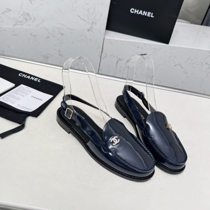 Chanel Spring and Summer Dance Shoes Series New Blue Small Round Head Sandals Heel Height 2.5cm - Image 3