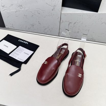 Chanel Spring and Summer Dance Shoes Series New Red Small Round Head Sandals Heel Height 2.5cm - Image 3