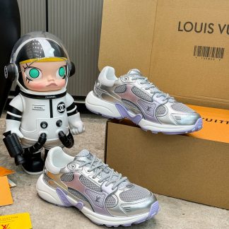 Louis Vuitton Olympia series couples' models Silver Horn King leisure sports shoes running shoes