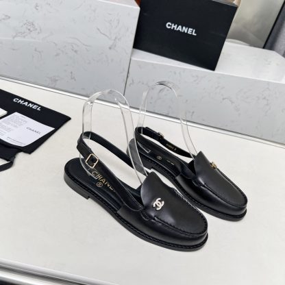 Chanel Spring/Summer Dance Shoes Collection Retro Style Black Sandals Heel Height 2.5cm - Image 3