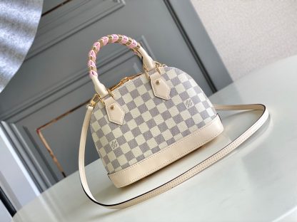 Louis Vuitton Alma BB Bag in White Check Woven - Image 3