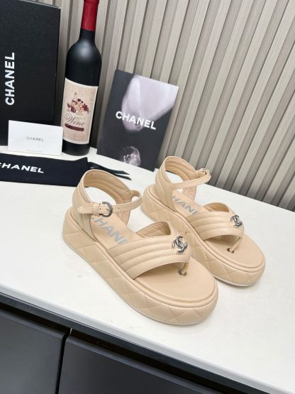 Chanel Early Autumn Comfortable Soft Super Versatile Dark Apricot Sandals - Image 3