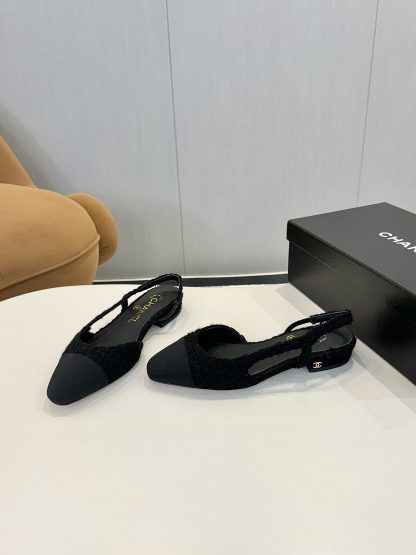 Chanel Black Classic Versatile Luxury Ballet Flat Sandals - Image 3