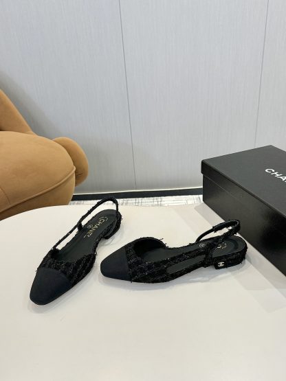 Chanel's latest black all-match luxury ballet flat sandals - Image 3