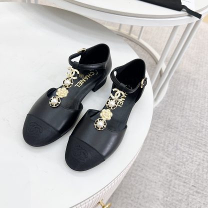 Chanel Spring and Summer Black Dancing Shoes Series Small Round Toe Matte Sandals - Image 3