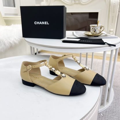 Chanel Spring/Summer Apricot Dance Shoes Series Small Round Toe Matte Sandals - Image 3