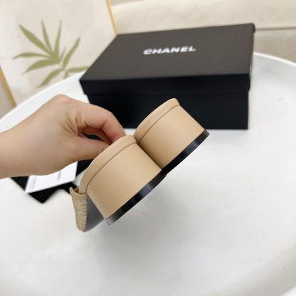 Chanel apricot spring and summer dancing shoes series new small round head retro sandals - Image 3