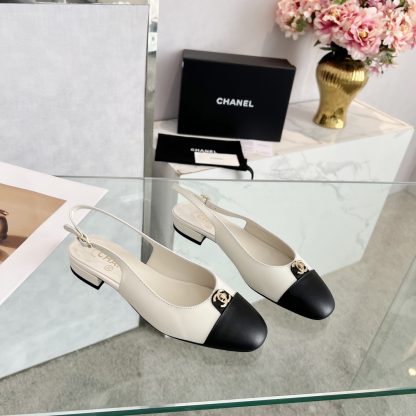Chanel white early spring dance shoes series new products like small round head slim sandals - Image 3
