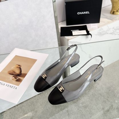 Chanel gray early spring dance shoes series new products like small round head slim sandals - Image 3