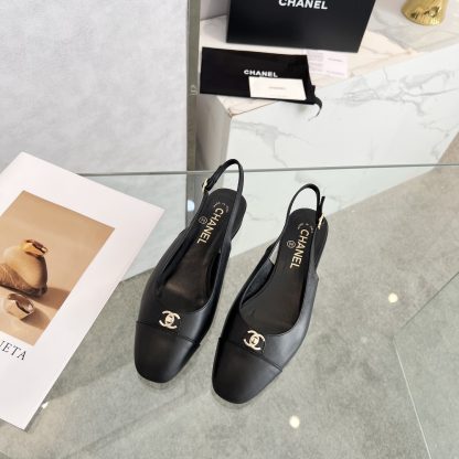 Chanel's new black matte early spring dance shoes series: lovely small round head slim sandals - Image 3