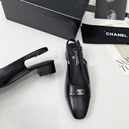 Chanel Early Spring Dance Shoes Series New Small Round Head Black Retro Feeling Sandals - Image 3