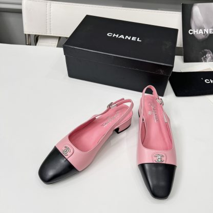 Chanel Early Spring Dance Shoes Series New Small Round Head Pink Retro Feeling Sandals - Image 3