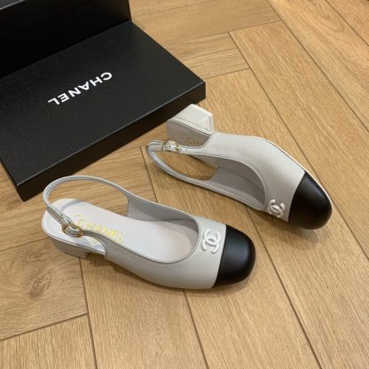 Chanel gray spring and summer dancing shoes series new small round head slim retro sandals - Image 3