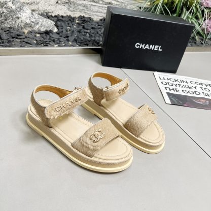 Chanel apricot early spring dancing shoes series sandals, 3cm thick - Image 3