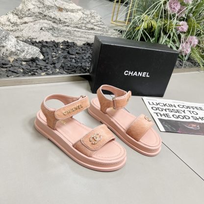 Chanel Pink Early Spring Dance Shoes Series Sandals Thickness 3cm - Image 3