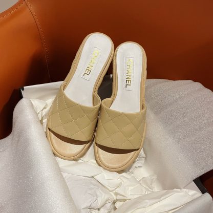 Chanel new style high heel apricot sandals, heel height 7.5cm - Image 3