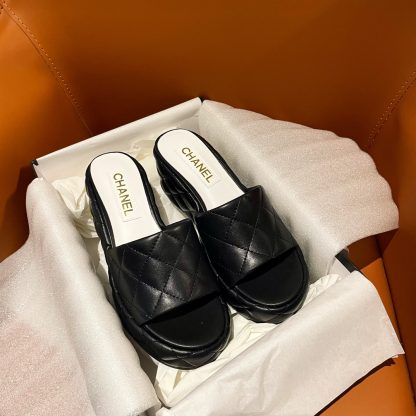 Chanel new black high-heeled sandals, heel height 7.5cm - Image 3
