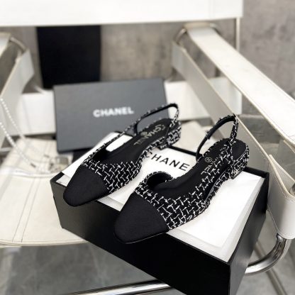Chanel Fashion Classic Mixed Sheepskin Black and White Flat Sandals - Image 3