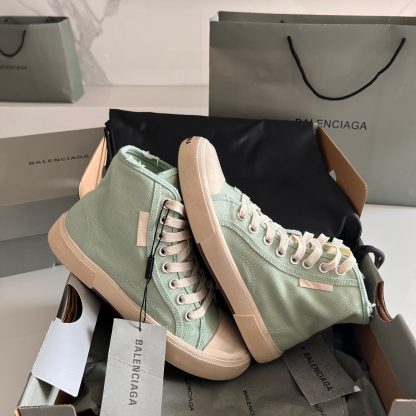 Balenciaga trendy high-top distressed canvas shoes - Image 3