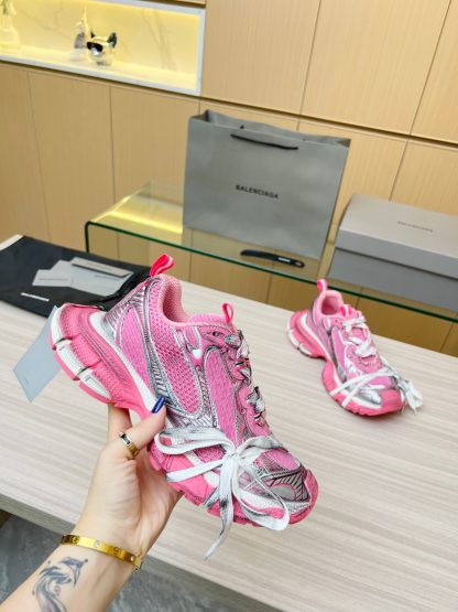 Balenciaga Pink 3D Textured Trendy Sneakers - Image 3