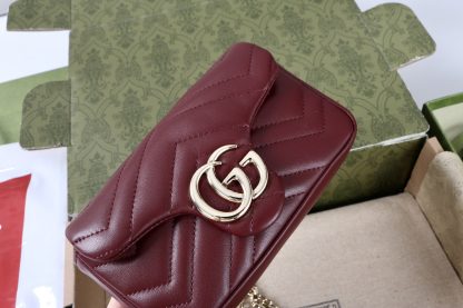 Gucci Marmont Leather Mini Chain Bag - Image 3