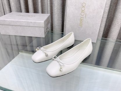 Jimmy Choo Butterfly Pearl Flat Ballet Shoes - Image 3