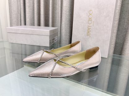 Jimmy Choo stylish and elegant sparkling rhinestone flat shoes - Image 3