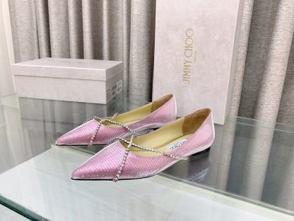 Jimmy Choo stylish and elegant glitter flat shoes - Image 3