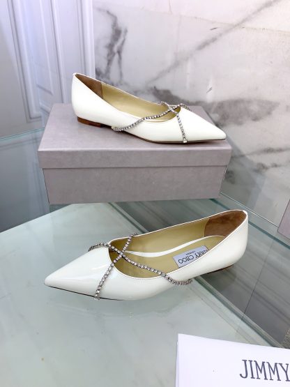 Jimmy Choo rhinestone chain pointed toe flats - Image 3