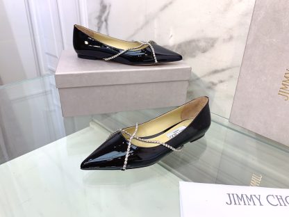 Jimmy Choo rhinestone chain pointed toe flats - Image 3