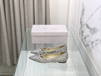 Jimmy Choo rhinestone chain pointed toe flats - Image 3