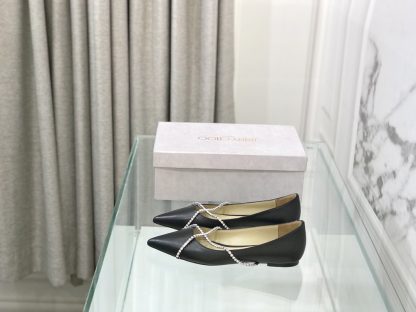 Jimmy Choo rhinestone chain pointed toe flats - Image 3