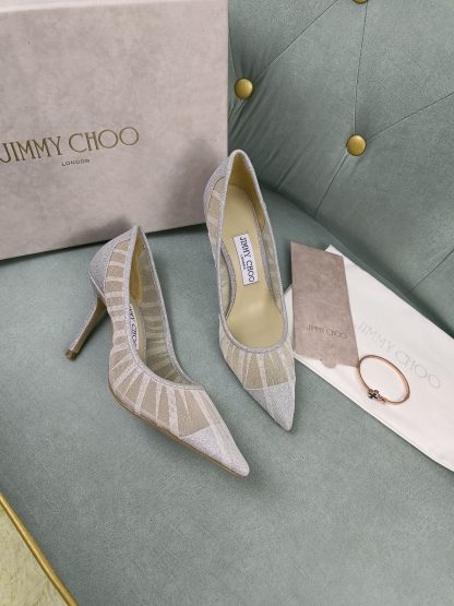 Jimmy Choo white mesh high heels - Image 3