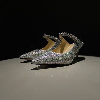 Jimmy Choo pointed toe high heel crystal shoes - Image 3