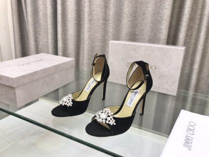 Jimmy Choo classic diamond buckle fashionable high-heeled sandals - Image 3