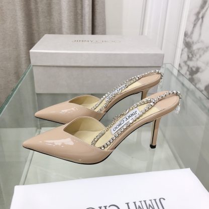 Jimmy Choo patent leather crystal chain pumps - Image 3