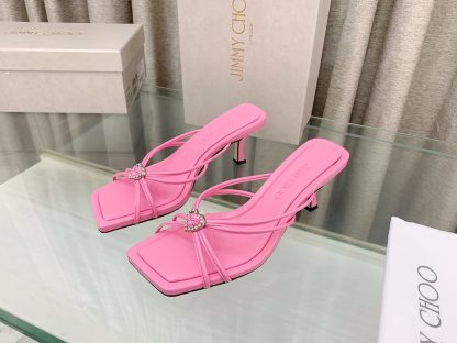 Jimmy Choo stylish heart-shaped crystal intertwined strappy sandals high heels - Image 3