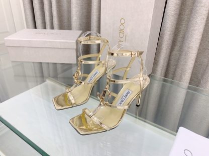 Jimmy Choo stylish gold high heels - Image 3